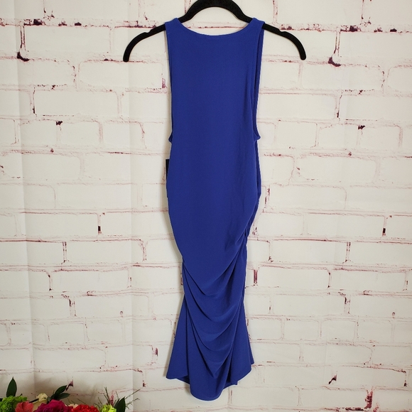 Free Press Side Ruched Tank Knit Mini Dress Blue S - Picture 2 of 8